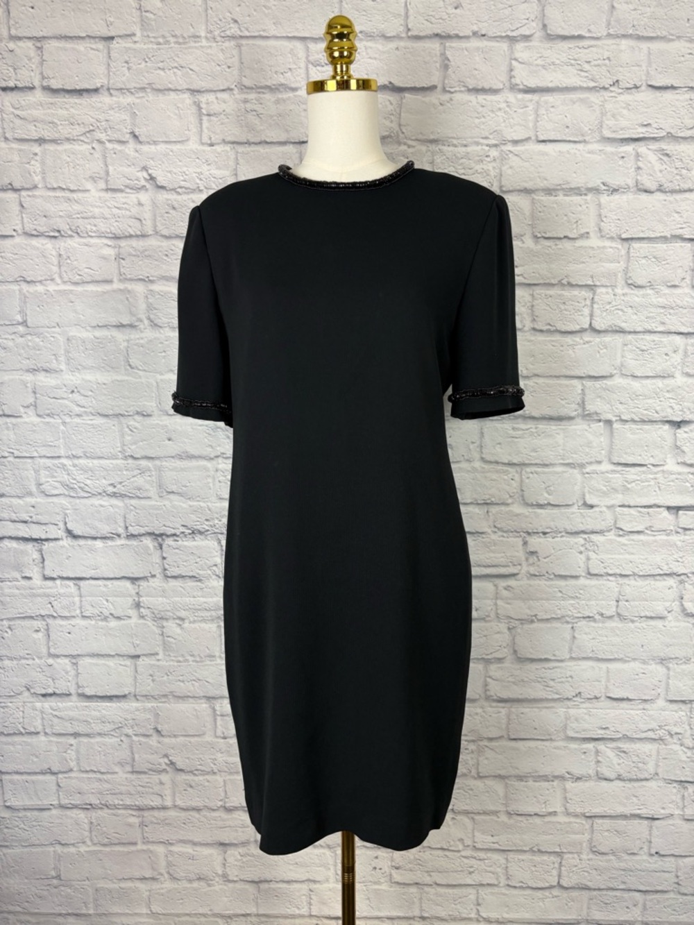 Badgley Mischka shift dress beaded Trim size 14 - Picture 2 of 7